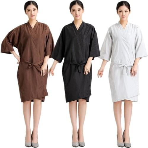 Salon Client Hairdressing Gown Hairdresser Haircut Kimono Waterproof Robe Barber Shop Beauty SPA Hotel Guest Nightgown Bathrobe