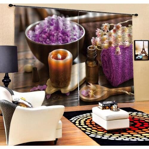 Personality curtains Customized size Luxury Blackout 3D Window Curtains For Living Room purple curtains