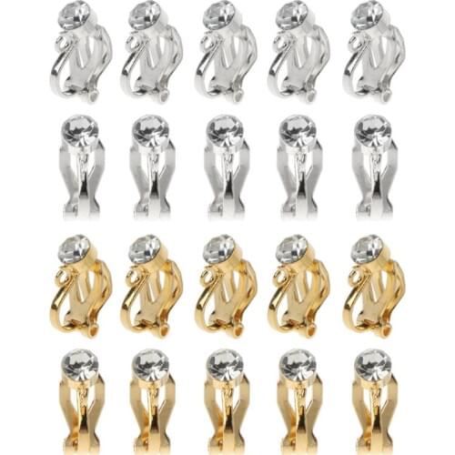 10Pcs Ear Clip DIY Handmade Earrings Findings Clip-on Earring Converter with Easy Open Loop No Pierce Ear Jewelry Making