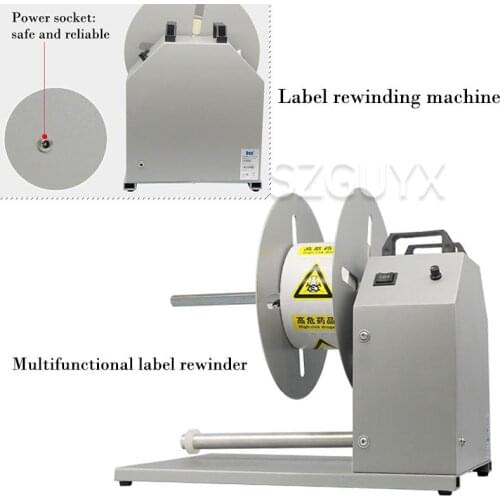 Commercial barcode labeling machine Automatic bi-directional label rewinding machine Label sticker rewinder Printer rewinder