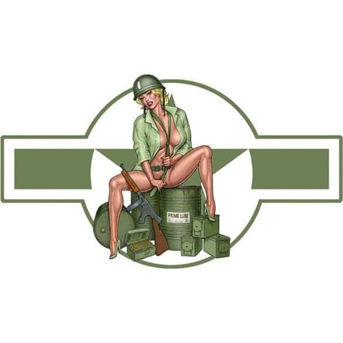 13cm X 7cm Creative Pin Up US ARMY Auto Motor Car Sticker Accessories Car Styling Cover Scratches Waterproof PVC