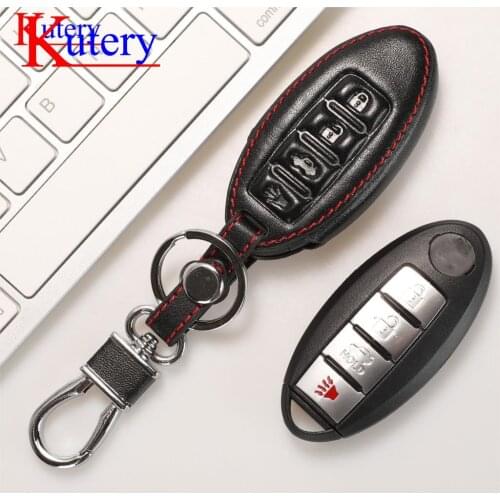 Kutery Leather Car Key Cover Case For Nissan Qashqai X-Trail t31 kicks Tiida Pathfinder Murano Note Juke Micra Almera Tiida