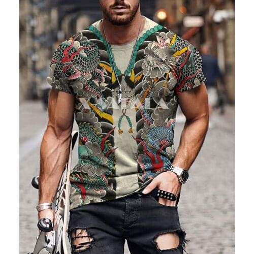 Samurai Mask Tattoo Art Armor Men 3D Full Print T-shirts Summer Fashion Short Sleeve Tee Harajuku Punk Style Women/Unisex-21