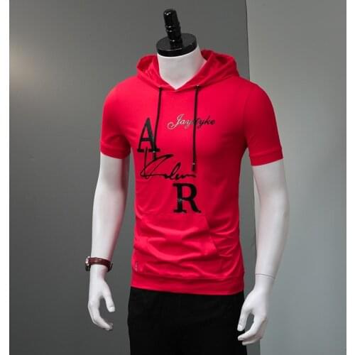 Men Hooded Tshirt Summer Cotton Tops Pullover Hoodie Casual Lightweight Short Sleeve T Shirts 2020 Harajuku S-4XL