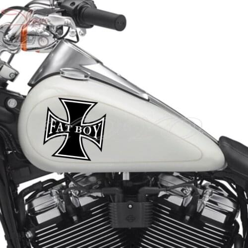 Cross Decal Fairing Stickers Fuel Tank Decals Vinyl Sticker For Harley Softail FLSTFB Fat Boy