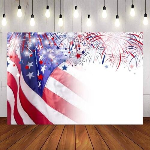 Celebration Independence Day Backdrop for Photography Firework Background American Flag Backdrops for Photo Studio July Fourth