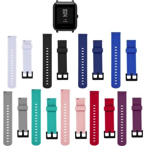 Fashion Silicone Watch Strap Band For Xiaomi Huami Amazfit Bip BIT PACE Lite Youth Replacement Sports Bracelet 20mm Wrist strap