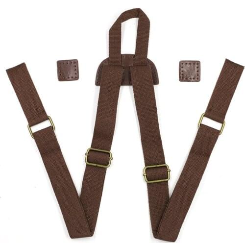 Backpack Shoulder Strap PU Leather And Nylon 3.2CM Wide DIY Schoolbag Canvas Bag Belt Replacement Accessories Adjustable Length