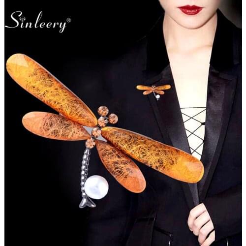 SINLEERY Dragonfly Brooches For Clothes