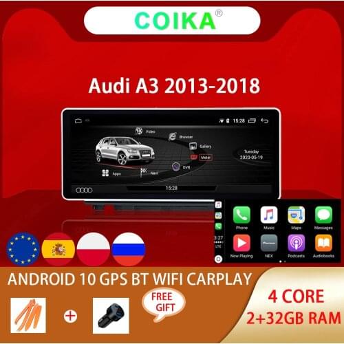 COIKA Android 10 System Car Multimedia Radio For Audi A3 2013-2018 GPS Navi Stereo Google WIFI Carplay PIP SWC BT AUX 2+32G RAM