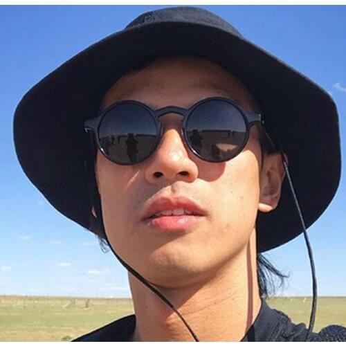 Classic Small Round Sunglasses Women Men Brand Designer Punk Sun Glasses Steampunk Vintage Goggles Black Shades Glasses UV400