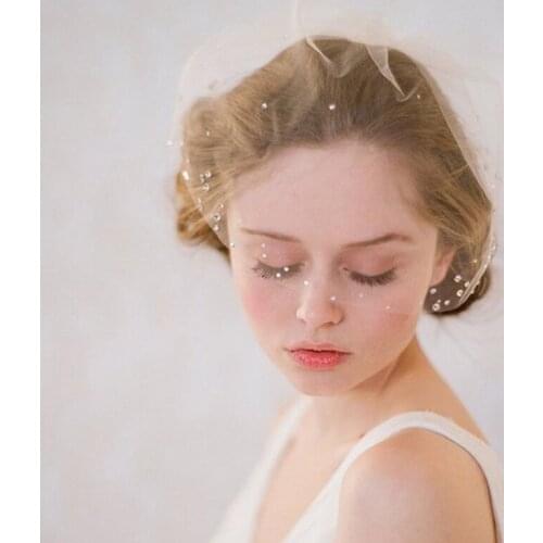 Wedding Veil Rhinestone Birdcage Veil Wedding Hair Accessories cheveux mariage for Elegant Bridal Headwear Veil 2021