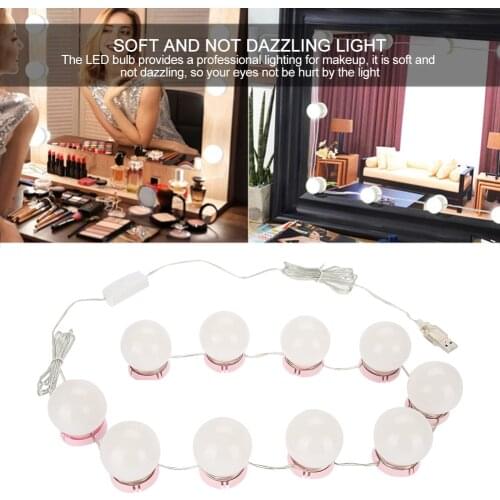 LED Makeup Mirror Light Vanity LED Light Bulbs Cosmetic Lighted Make up Mirrors Bulb Bright Lights Wall Lamp for Dressing Table