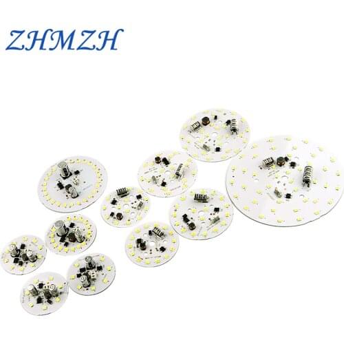 10pcs/lot 220V LED Chip 5W 12W 15W DOB Light Board Plastic Package Aluminum Solder-free Ball Bubble Light Source For Downlight