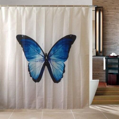 Luminous Butterfly Cartoon Shower Curtain Polyester Fabric Waterproof Bathroom Products Cortinas Para Rideau De Douche