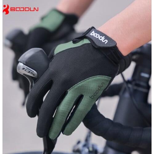 Boodun bicycle mountain bike road bicycle riding cycling gloves spring and autumn summer full finger shock absorption long finge