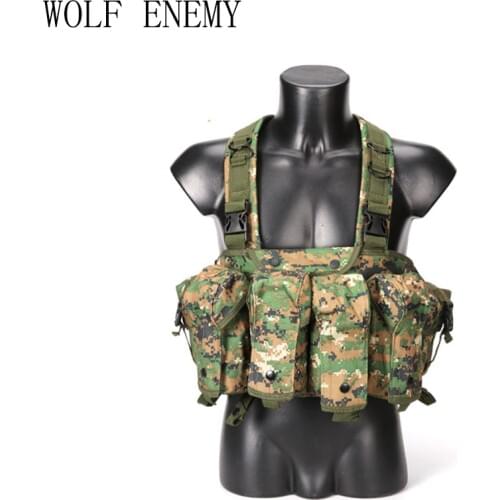 Military Camouflage Tactical Vest Airsoft Ammo Chest Rig AK 47 Magazine Carrier Combat