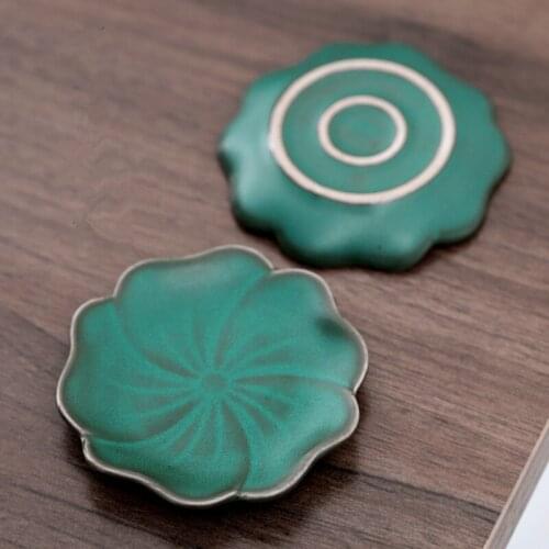 1Piece Cermic Retro Tableware Teacup Mat Placemat Thermal Insulation Marble Table Mat Household Anti-scalding Waterproof