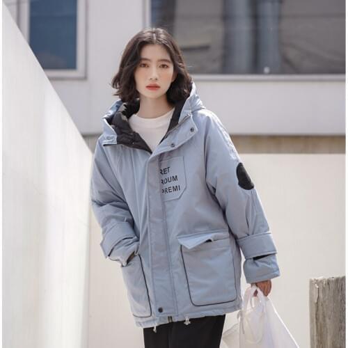 Anglo-American yuan will winter new letters printing tooling cotton-padded clothes