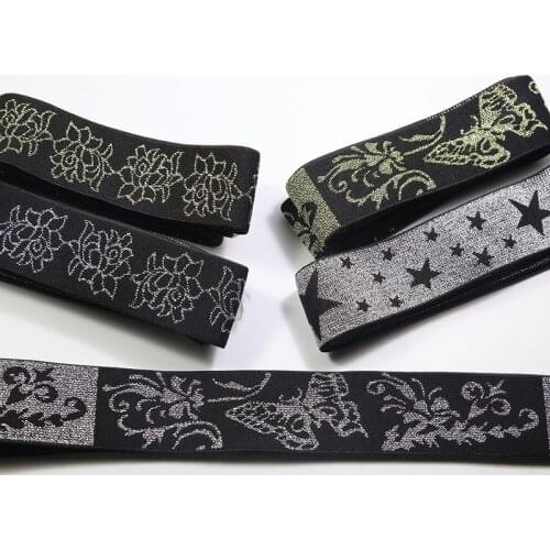 Gold and silver wire Elastic bands for clothes 30~50MM Elastic ribbon DIY Sewing Accessories rubber band elastic bands for fit