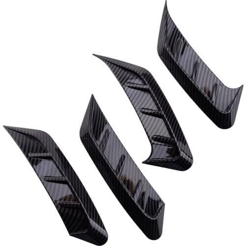 1 Set Car Front & Rear Headlight Eyebrow Eyelid Cover Trim Frame Decor ABS Carbon Fiber Style Fit For Audi A4 B9 2020