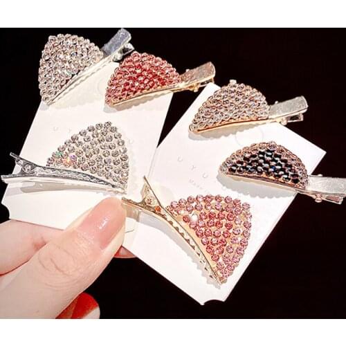 1Pair Girls Cute Shining Full Crystal Cat Ears Hairpins Princess Lovely Hair Clips Barrettes Headband Fashion Hair Accessories