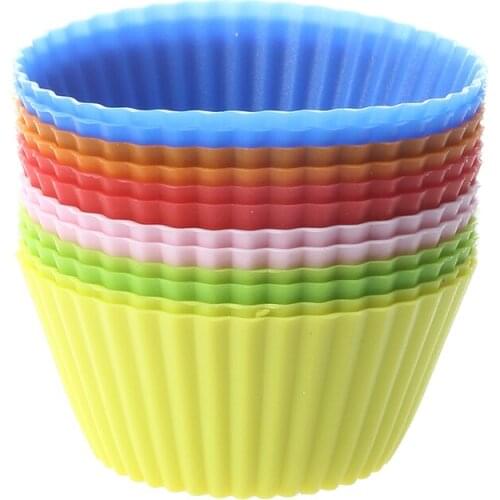 12 pcs Silicone Cake Moulds Muffin Cupcake Bread Mousse, Jelly, Chocolate, Cake Case