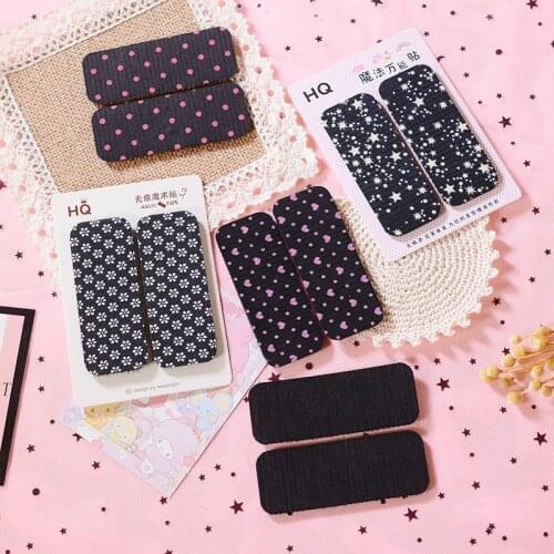 2 Pcs/Set Women Girls Magic Hair Bangs Sticker Clip Fashion Fixed Seamless Paste Posts Magical Tape Fringe Hair Bang Patch