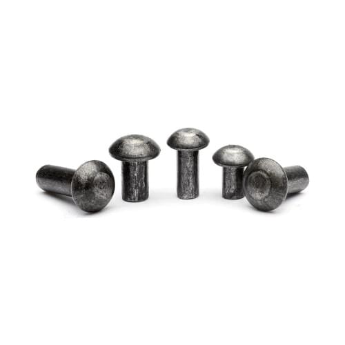 20pcs M5 half round head iron rivets pan header solid rivet knock rivetings beat hit riveting GB867 6mm-16mm length