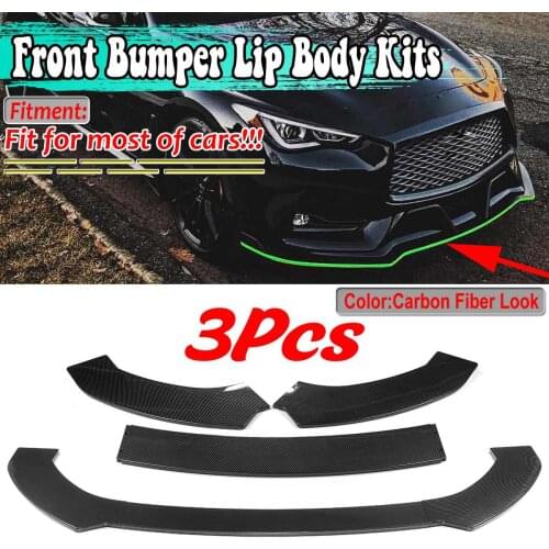 3pcs Universal Car Front Lip Splitter Chin Bumper Diffuser Body Kits For BMW For Benz W204 For Infiniti For AUDI A4 A8 For LEXUS