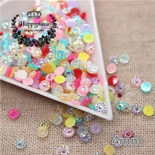 3000PCS 4mm Mix Colors Bling Resin Rhinestone Round Sunflower Flatback Cabochon Stone DIY Jewelry/Craft Decoration