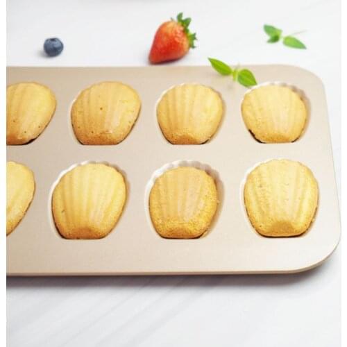 2021 New 12Cup Nonstick Madeleine Pan Shell Shaped Carbon Steel Mold Baking Mould Tools