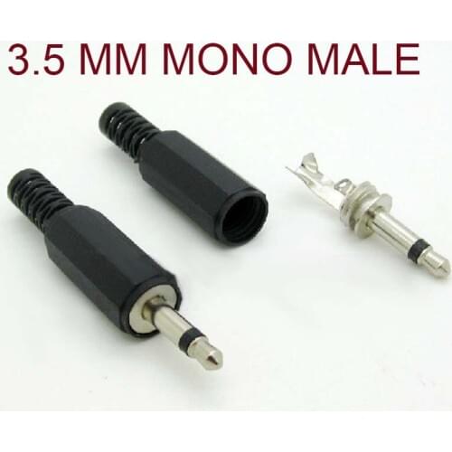 3.5mm Audio MONO Male Plug Jack Adaptor Connectors Solde repair oly