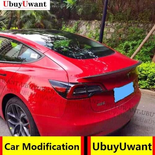 Car Spoilers For Tesla Model 3 Carbon COLOR Black Glaze 3D Extrusion Blow Molding Spoilers Car Refitting 2018-2021