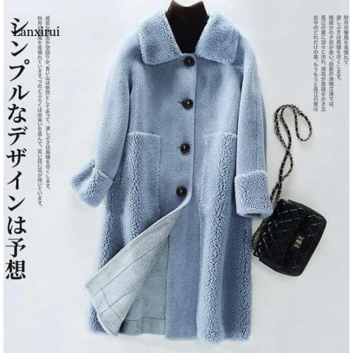 Whiter Women Winter Fashion White Long Hairy Coats Autumn Chic Lady Casual Single Breated Cashmere Warm Loose Outwear Chic