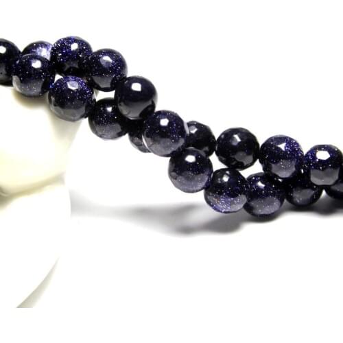 Wholesale AAA+ Faceted Blue Sand Stone Natural Stone Beads For Jewelry Making DIY Bracelet Necklace 4/6/8/10/12 mm Strand 15