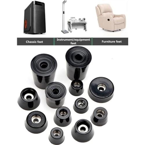 L Size 4pcs Black Rubber Feet Chair Floor Protector Non-slip Furnitures Table Leg Cover Cabinet Bottom Pads Funiture Accessories