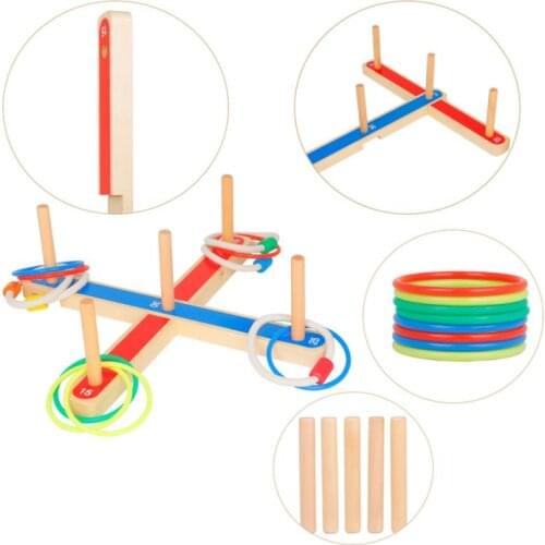 Childrens Wooden Ring Game Outdoor Parent-child Interactive Game Outdoor Activity Toy Ring Game Childrens Outdoor Activity Toy
