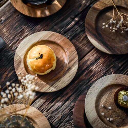 European Solid Wood Simple Coffee Mug Acacia Insulation Coaster Cup Holder Snack Tray Placemats for Table Dining Table Decor