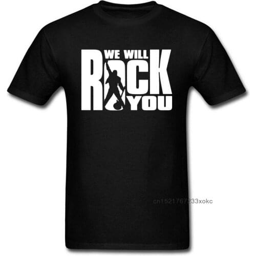 We Will Rock You T-shirt For Men Queen Band T Shirts Letter Hip Hop Rock N Roll Funky Streetwear Cotton Women Tops Heavy Metal