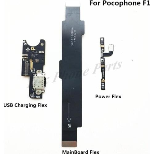 Power Volume Flex Cable & USB Charging Charger Board Flex Cable & Motherboard MainBoard Flex Cable For Xiaomi Pocophone F1