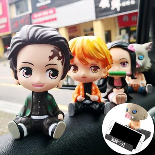 Demon Slayer Figure Toys Car Decoration Kamado Tanjirou Nezuko Model Toy PVC Action Figure Collectible Toys for Children Gifts