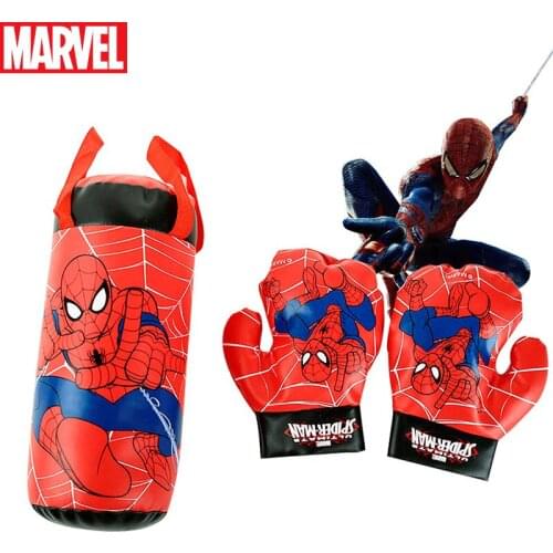 Disney Spiderman Toy Gloves Marvel Avengers Sandbag Set Plush Stuffed Boxing Glove for Chidren Boys Decompression Toys Gift