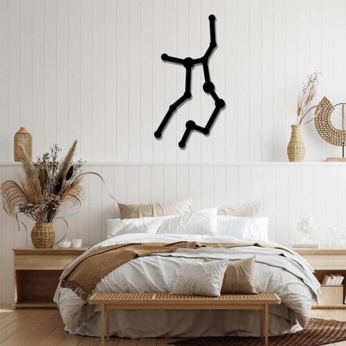 Virgo Zodiac Map Metal Black Wall Art Decorative Constellations large wall decor for Bedroom Living Room Office Home Decor