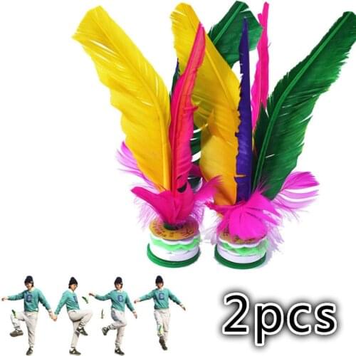2pcs China kick shuttlecock Fitness Entertainment Footbal Foot Kick Fancy Goose Feather Shuttlecock For Physical Exercise