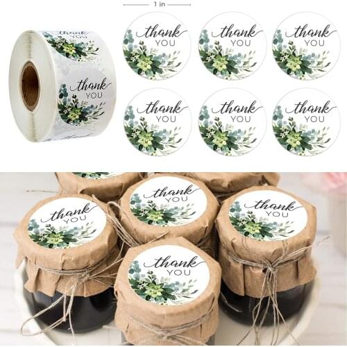 500pcs 1 Inch Flower Round Sticker THANK YOU Baking Packing DIY Seal Sticker Label for Cake Packaging Seal Labels Sticker