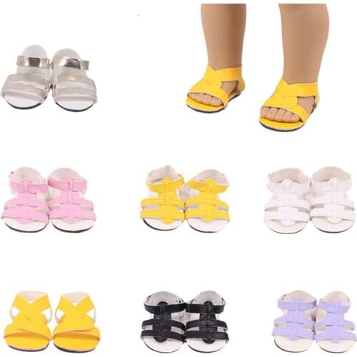 Doll Shoes Striped Sandals For 18 Inch &43 Cm Dolls & New Born Baby Generation Birthday Girls Toy Gifts