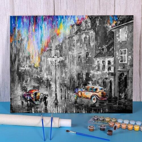 Oil Painting Style Long Day DIY Paint By Numbers Set Oil Paints 40*50 Oil Painting Loft Picture Crafts For Adults Handiwork
