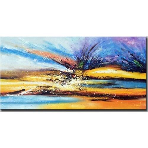 Mintura 100% Handmade Modern Abstract Wall Pictures for Living Room Strangely Abstract Art Hand Painted Oil Painting No Framed