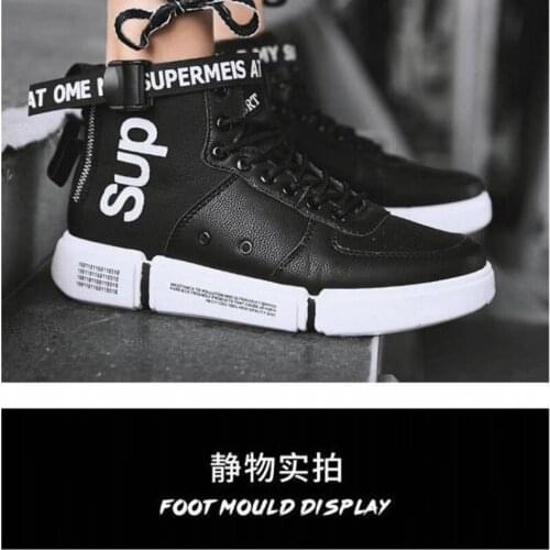 Fashion cloth breathable non-slip flat shoes sneakers casual sports mens shoes high-top Korean canvas wild net red shoes